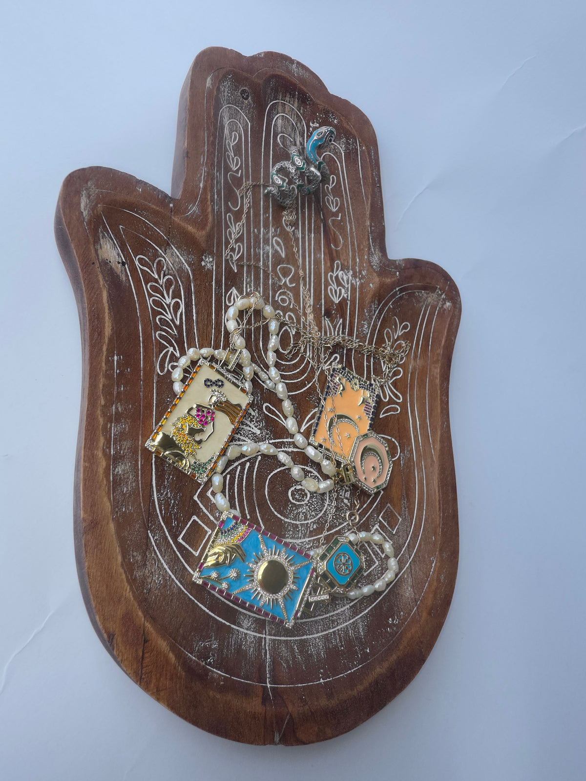 Hamsa Hand Wooden Jewelry Tray