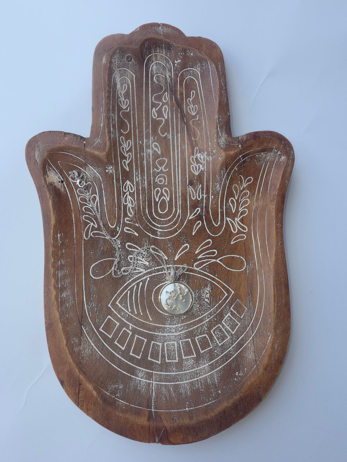 Hamsa Hand Wooden Jewelry Tray