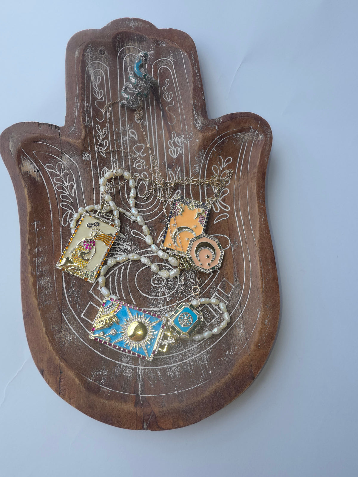 Hamsa Hand Wooden Jewelry Tray