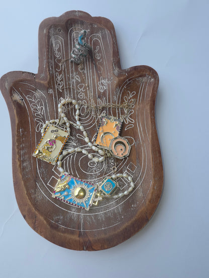 Hamsa Hand Wooden Jewelry Tray