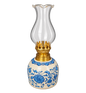 Vintage Blue and White Porcelain Oil Lamp