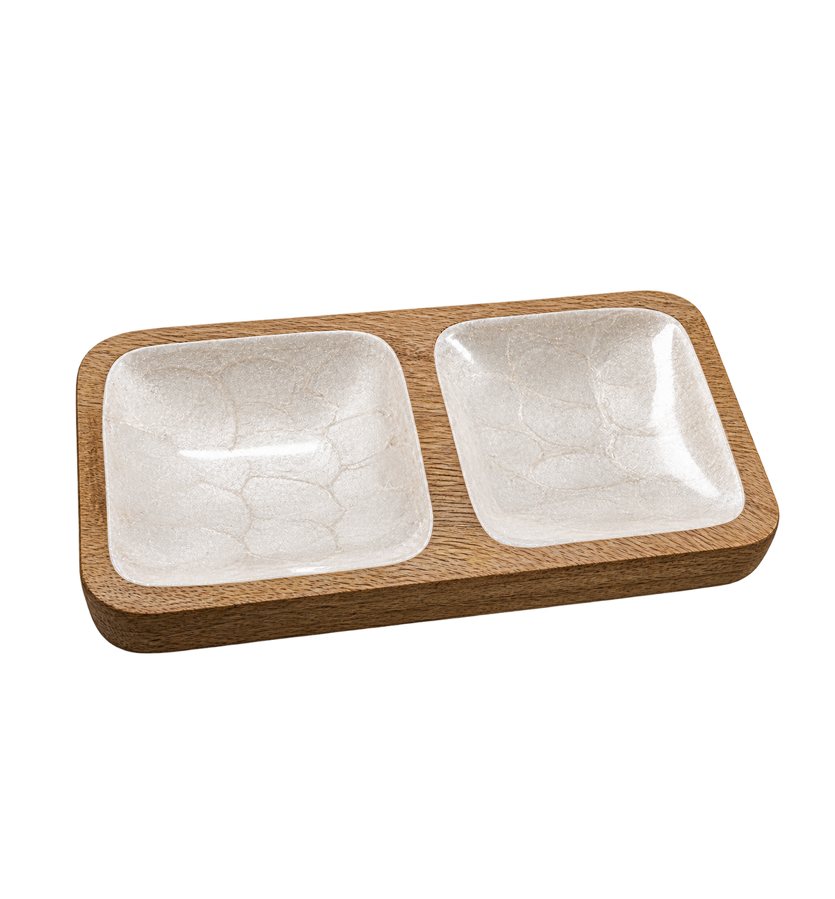 Handcrafted 2-Section Dipping Dish