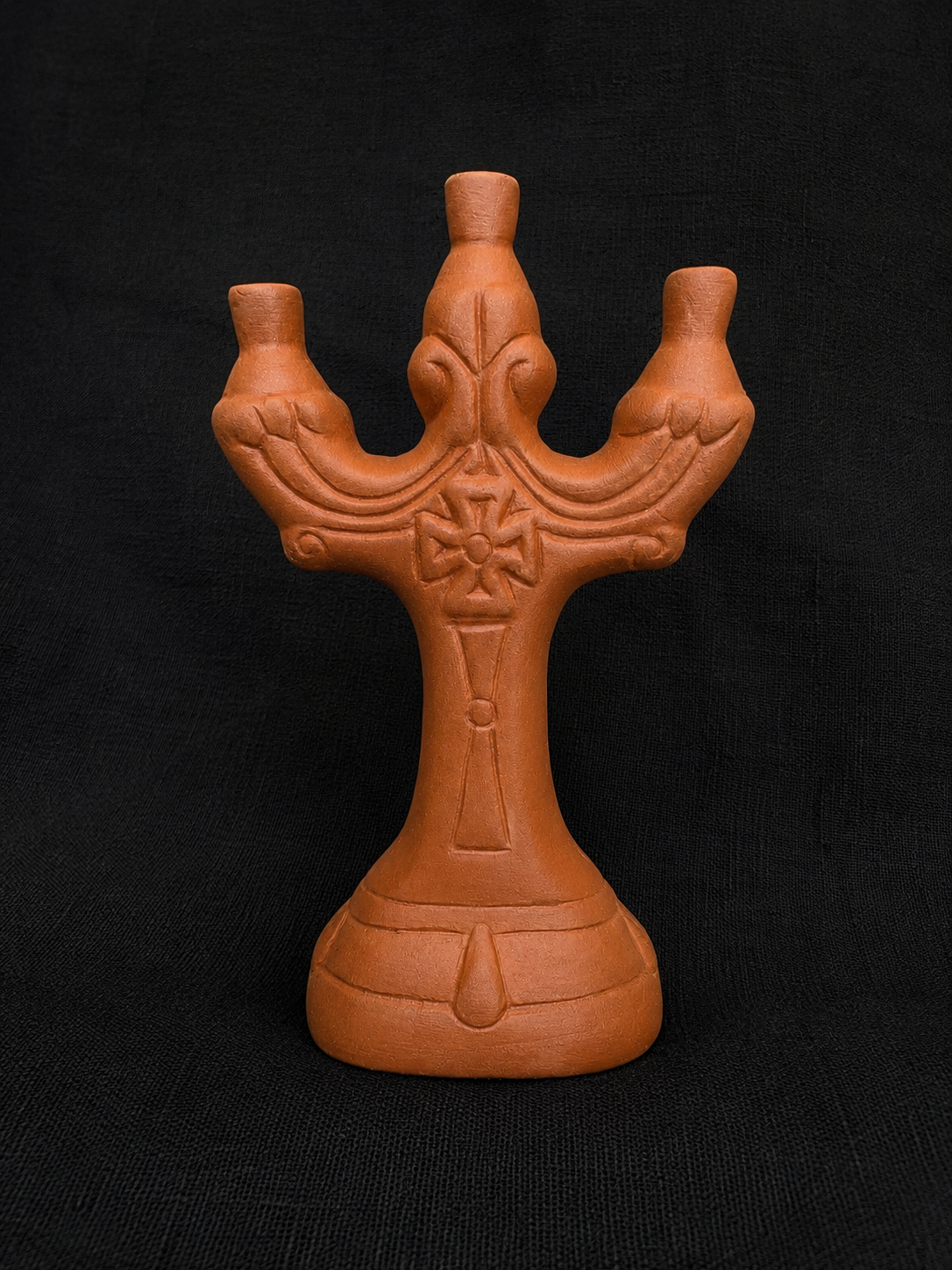 Handcrafted Georgian Clay Candleholder