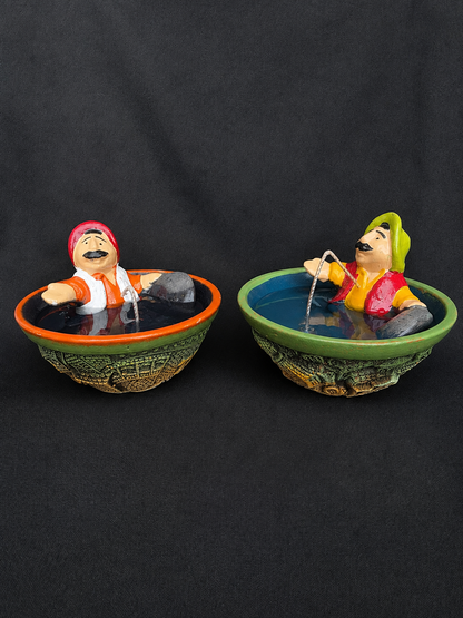 SET OF 2 || Handmade Georgian Ceramic Candle