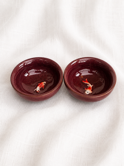 3D Swimming Koi Fish Ceramic Cup