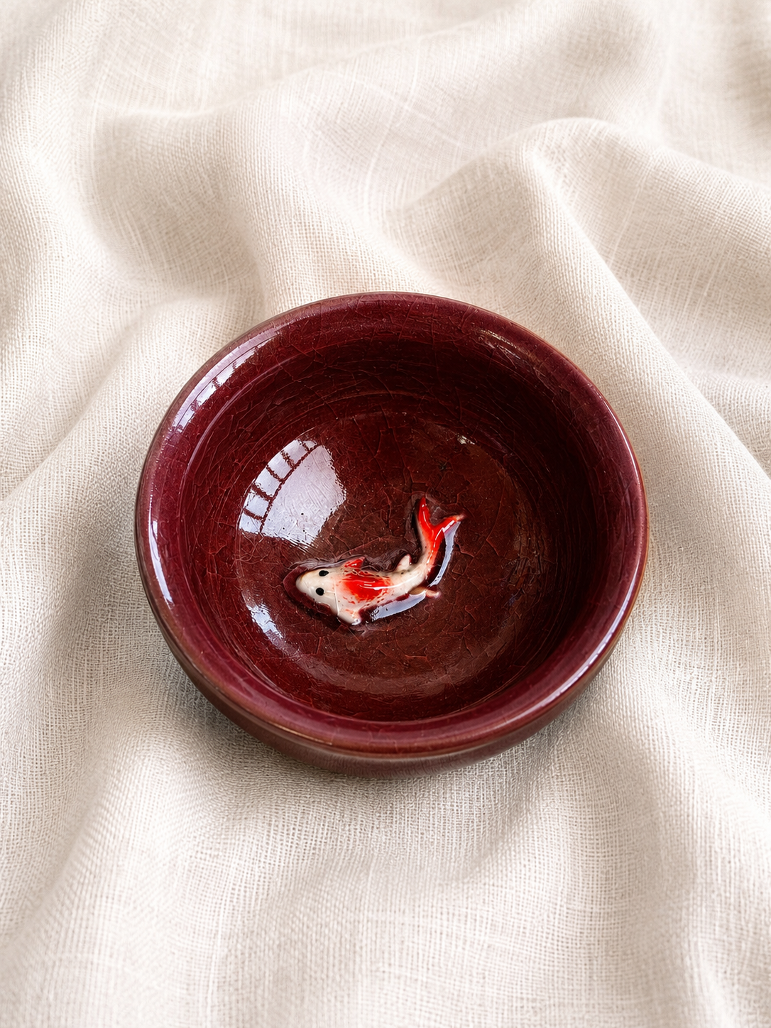 3D Swimming Koi Fish Ceramic Cup