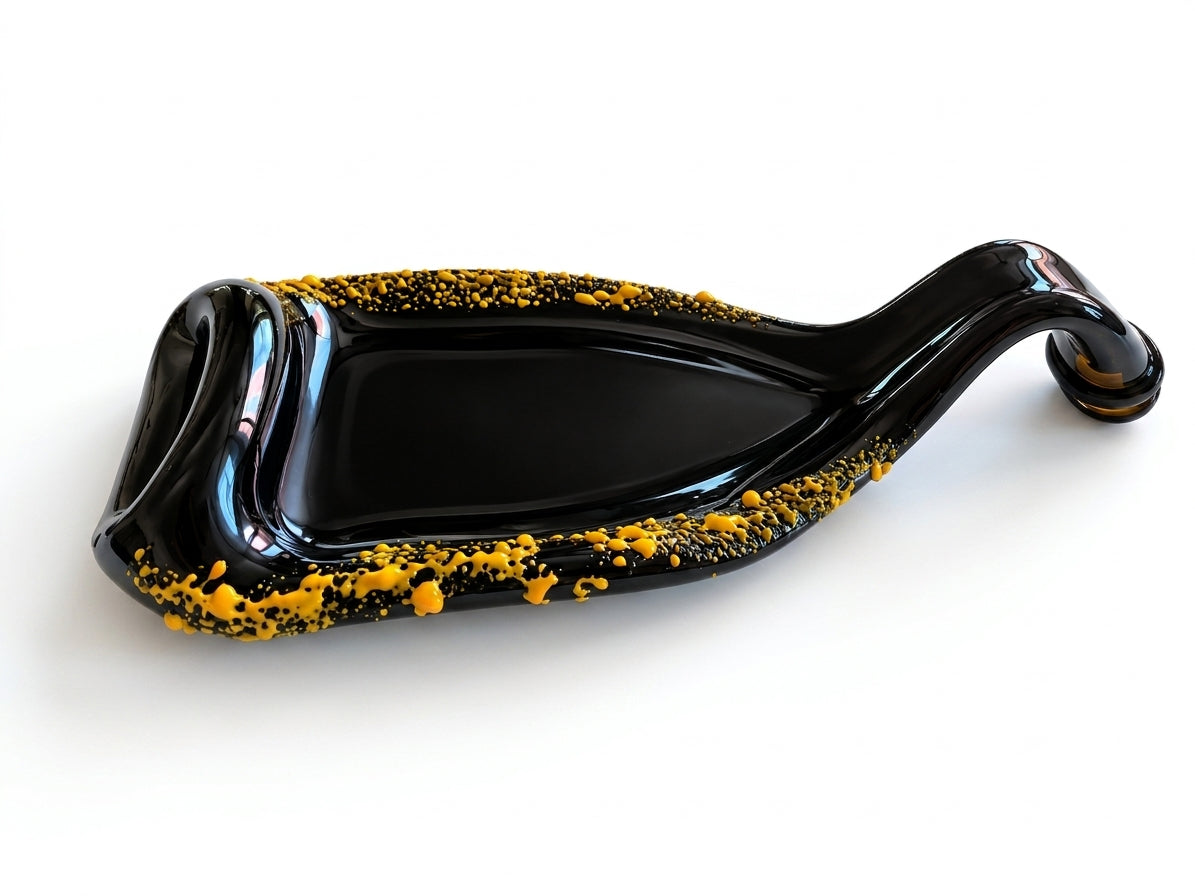 Handmade Melted Black Wine Bottle Serving Dish