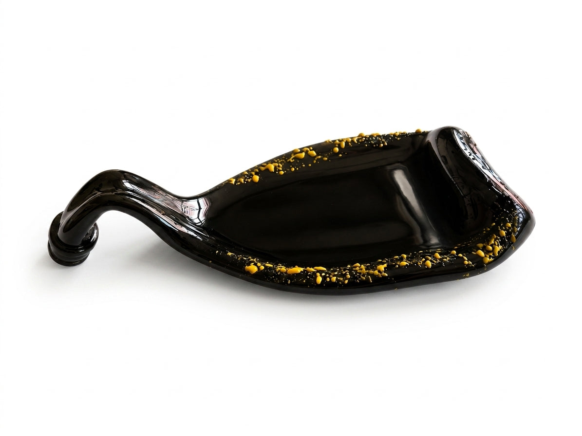 Handmade Melted Black Wine Bottle Serving Dish