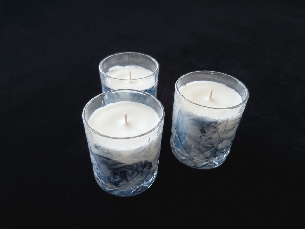 3 pack marble candle
