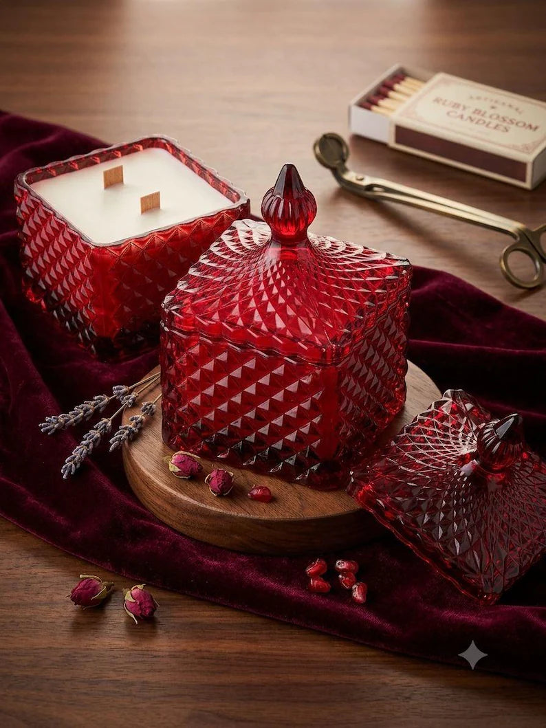 Luxury Red Diamond Glass Soy Candle
