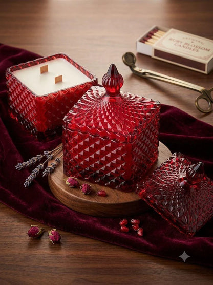 Luxury Red Diamond Glass Soy Candle