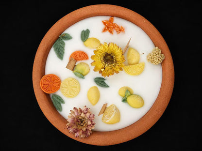Handmade Terracotta Citrus Candle Bowl