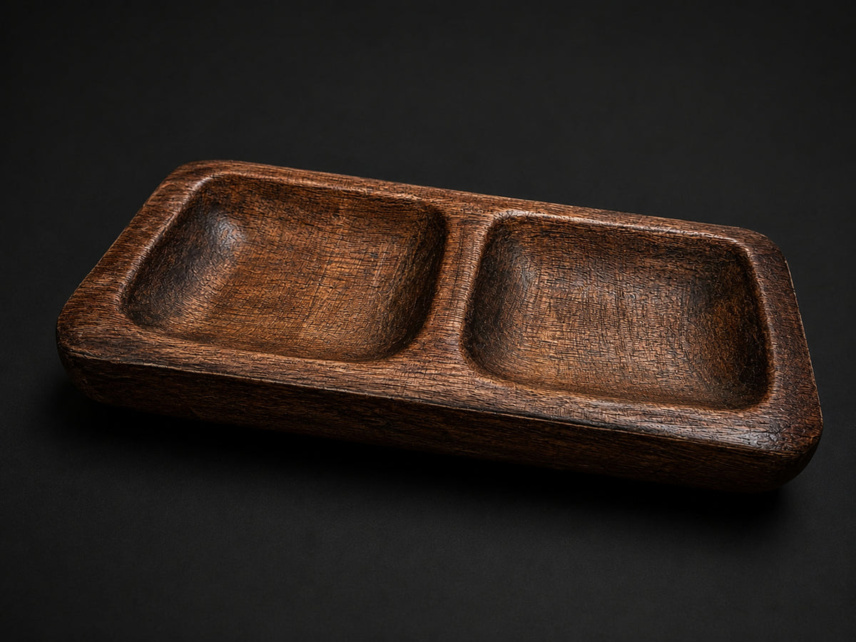Handcrafted 2-Section Dipping Dish