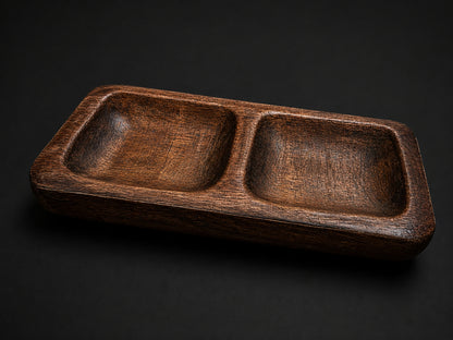 Handcrafted 2-Section Dipping Dish