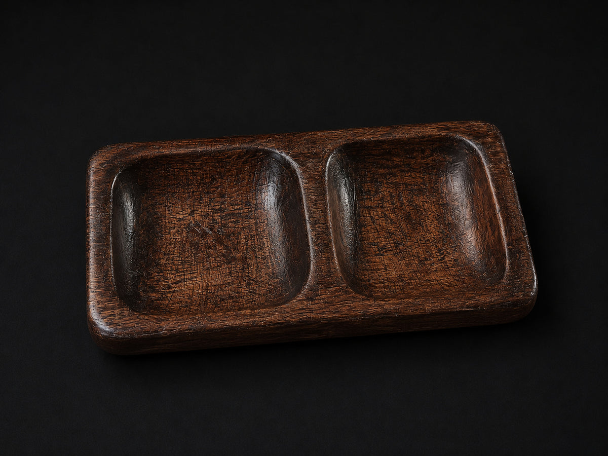 Handcrafted 2-Section Dipping Dish