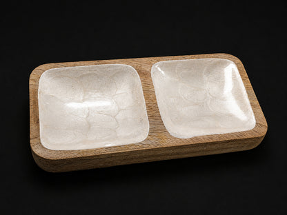 Handcrafted 2-Section Dipping Dish
