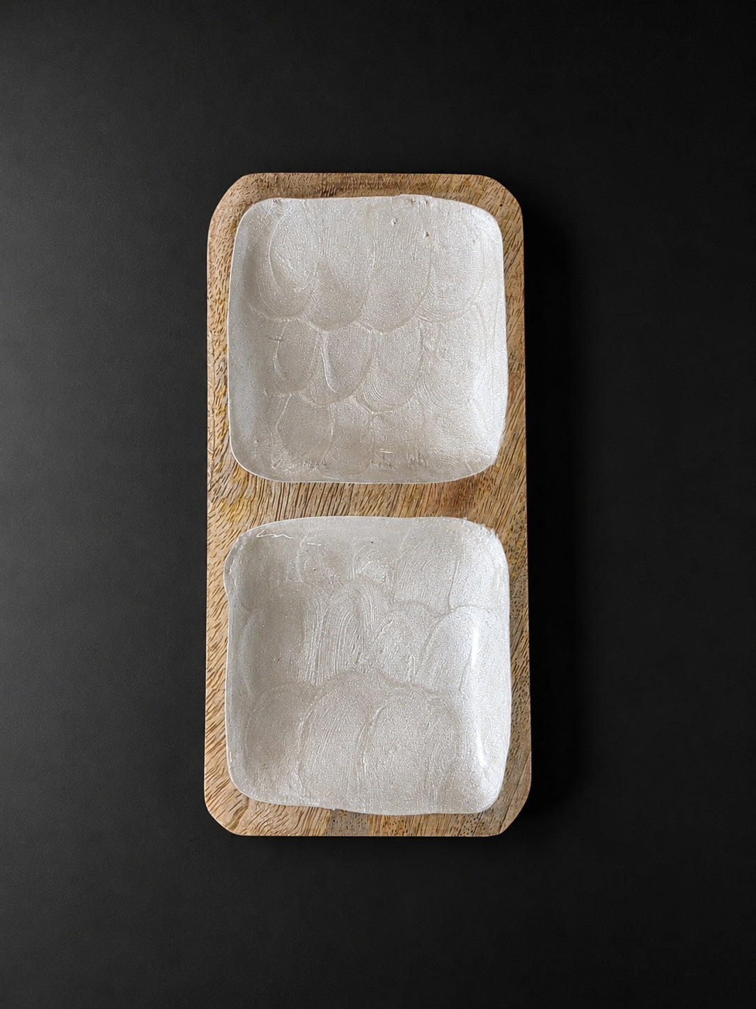 Handcrafted 2-Section Dipping Dish