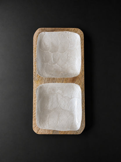 Handcrafted 2-Section Dipping Dish