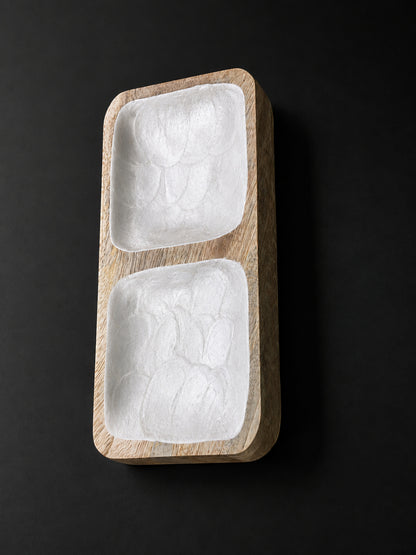 Handcrafted 2-Section Dipping Dish