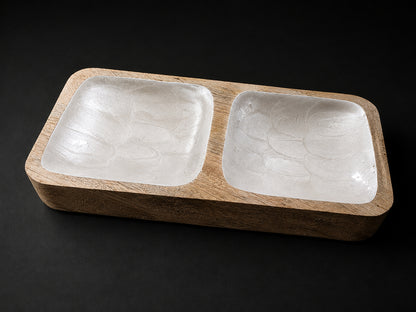 Handcrafted 2-Section Dipping Dish