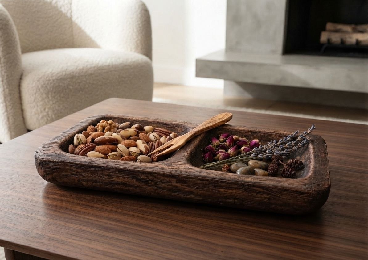 Handcrafted 2-Section Dipping Dish