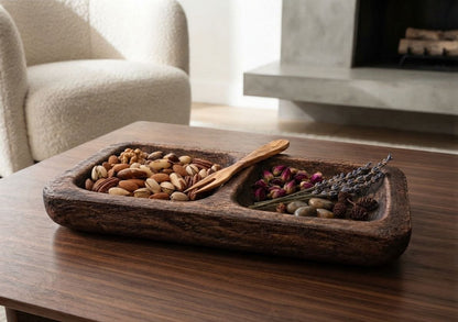 Handcrafted 2-Section Dipping Dish